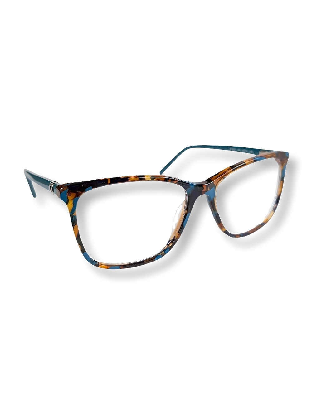 MARCHON NYC Tortoiseshell Square Frame Glasses with Teal M-5015 340 53▫15 140